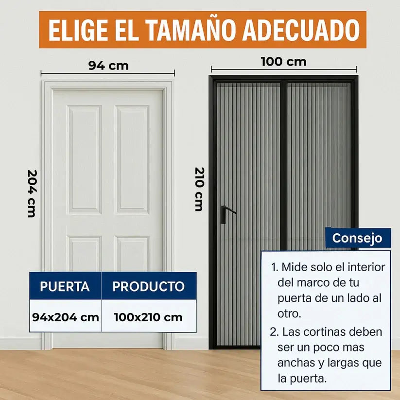 Puerta Mosquitera de malla Magnetica - Cortina Anti Mosquitos
