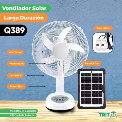 🔥OFERTA LIMITADA🔥 - Ventilador Solar Recargable - NO necesitas electricidad.