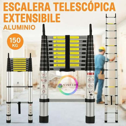Escalera Extensible Retractil en Aluminio - MEGAOFERTA RELAMPAGO -50% DCTO