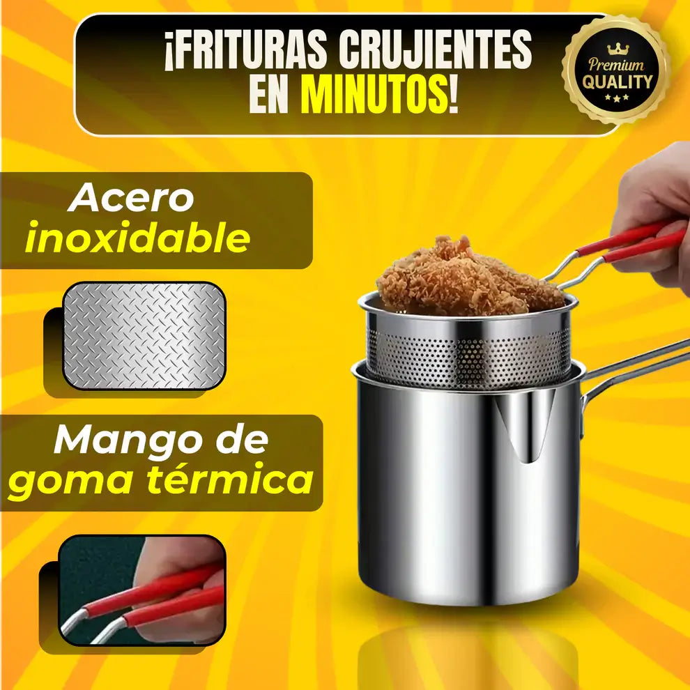 OLLA FREÍDORA PRO 12L - ¡Diseño Especializado + COLADOR DE ACEITE GRATIS!