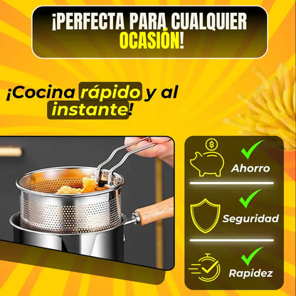 OLLA FREÍDORA PRO 12L - ¡Diseño Especializado + COLADOR DE ACEITE GRATIS!