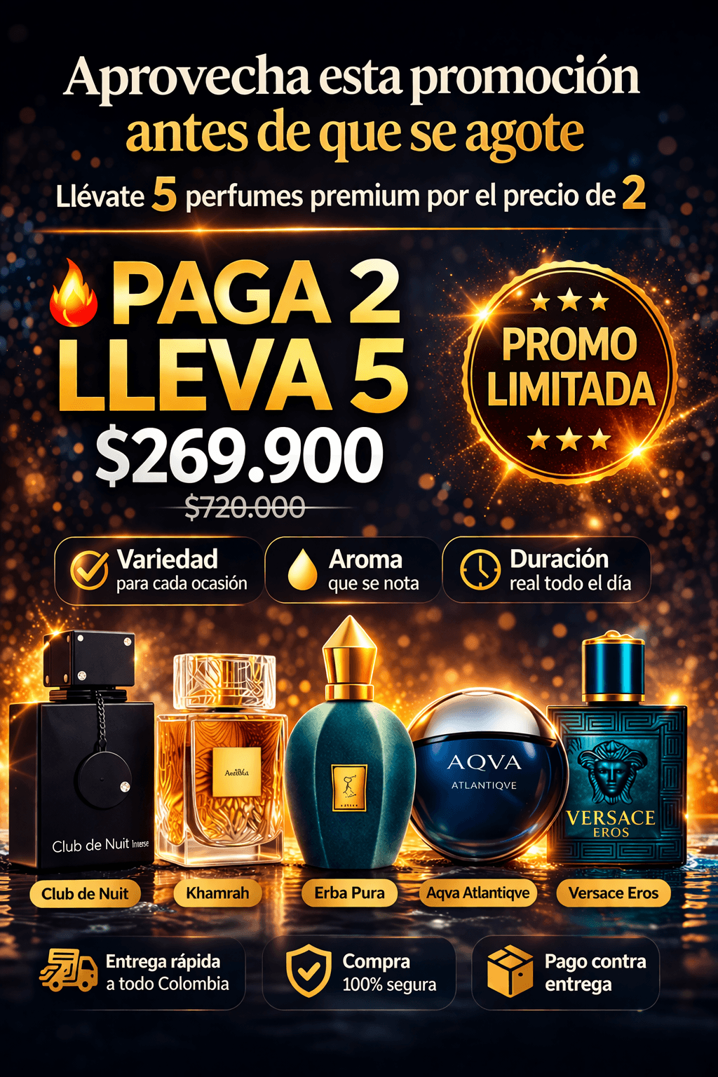 🔥OFERTA LIMITADA🔥 - PERFUMES ALTA GAMA, PAGA 2 LLEVA 5