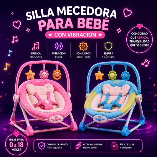 🧸OFERTA LIMITADA✨ - Silla Mecedora con Vibracion para Bebes - ULTRACOMODA