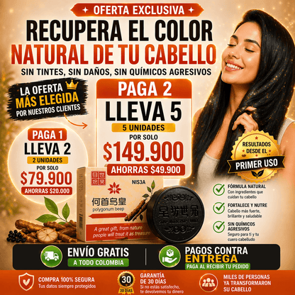 ✨OFERTA RELAMPAGO✨ Shampoo Cubre canas - Recupera el color Natural