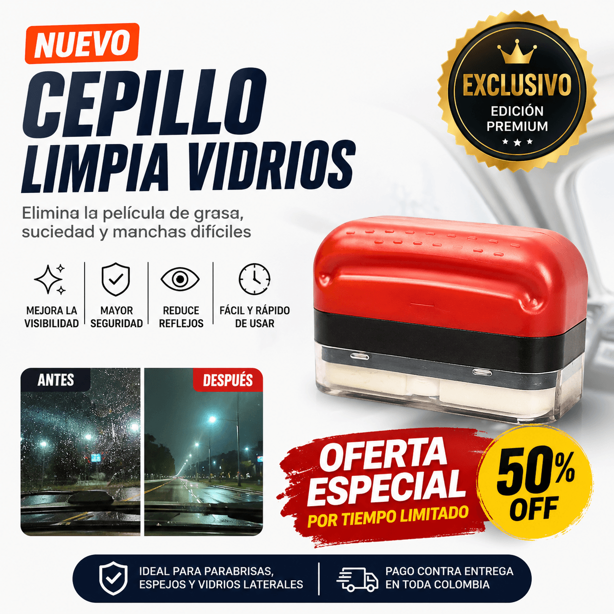 🔥 PROMOCION LIMITADA 🔥 ClearVision Pro - Limpia Vidrios Anti Grasa - PAGUE 1 LLEVE 2