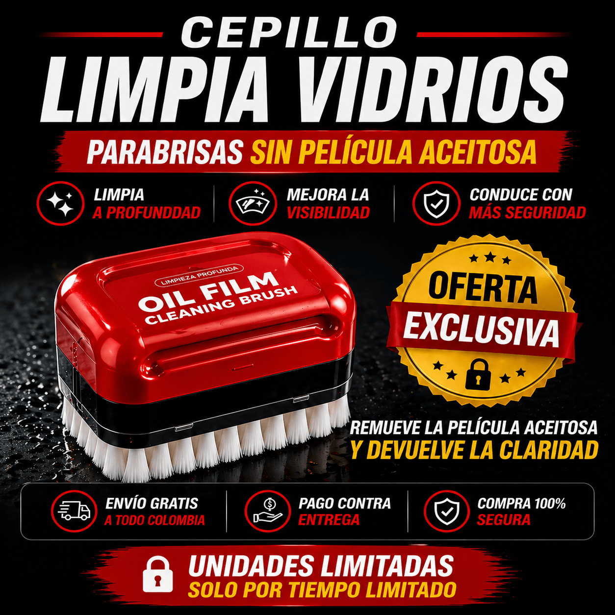🔥 PROMOCION LIMITADA 🔥 ClearVision Pro - Limpia Vidrios Anti Grasa - PAGUE 1 LLEVE 2