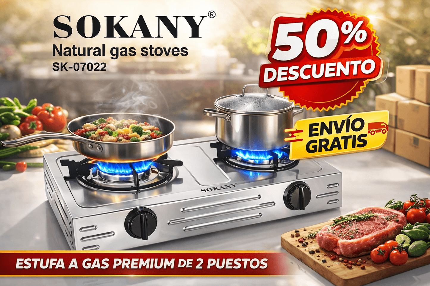 🔥 POCAS UNIDADES 🔥 Estufa a Gas de 2 Puestos Domestico