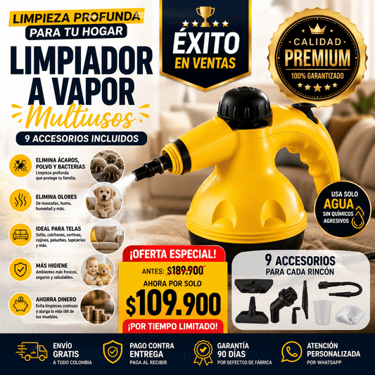 ✨PROMOCION LIMITADA✨ Limpiador a Vapor Multiusos 9 en 1 🔥