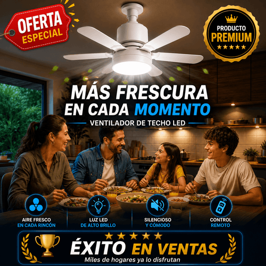 🔥 OFERTA LIMITADA 🔥 VENTILADOR DE BOMBILLO 5 ASPAS + LAMPARA LED