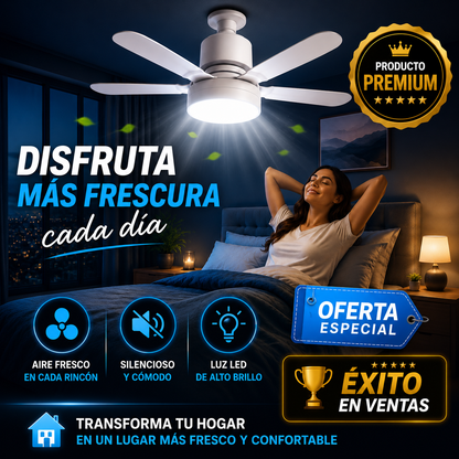 🔥 OFERTA LIMITADA 🔥 VENTILADOR DE BOMBILLO 5 ASPAS + LAMPARA LED