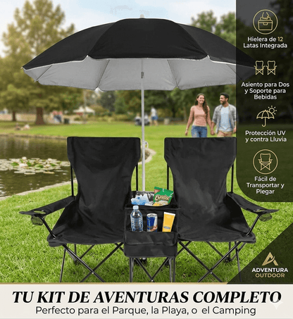 🔥OFERTA LIMITADA🔥 Sillas de Camping o Playa + Sombrilla + Nevera