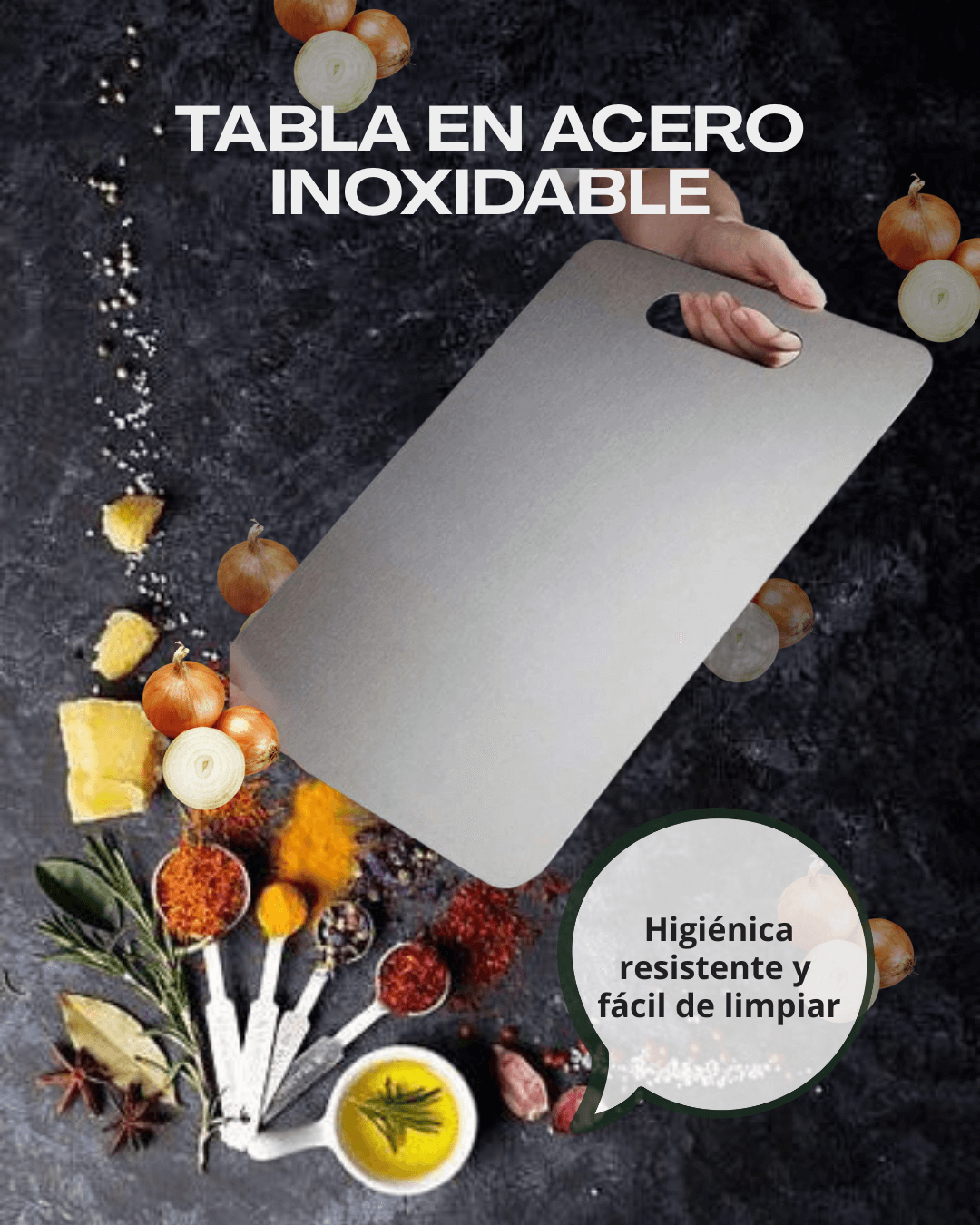 💥OFERTA RELAMPAGO💥 Tabla para picar Grande TITANIUM - MAXIMA CALIDAD Grado 304