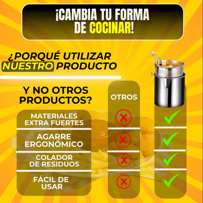 OLLA FREÍDORA PRO 12L - ¡Diseño Especializado + COLADOR DE ACEITE GRATIS!