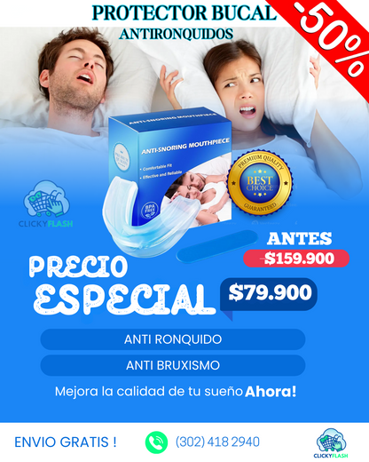 🔥 OFERTA ESPECIAL 🔥 Protector Bucal 2 en 1: Antirronquidos + Antibruxismo 🦷