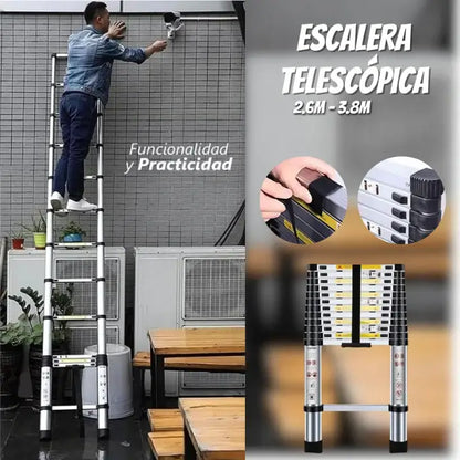 Escalera Extensible Retractil en Aluminio - MEGAOFERTA RELAMPAGO -50% DCTO