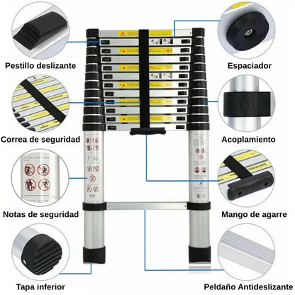 Escalera Extensible Retractil en Aluminio - MEGAOFERTA RELAMPAGO -50% DCTO