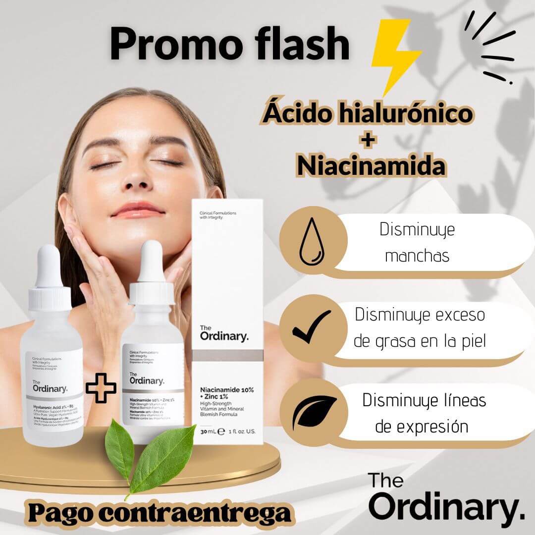 CUIDA LA PIEL NIACINAMIDA 30 ML +  ACIDO HIALURONICO 30 ML - KIT COMPLETO 2X1